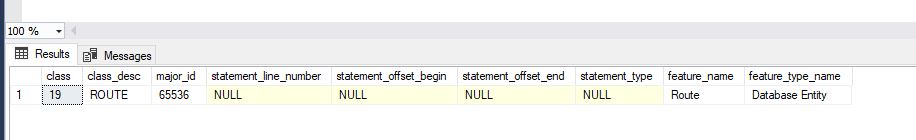 Screenshot showing the list of non-contained entities in a partially contained database