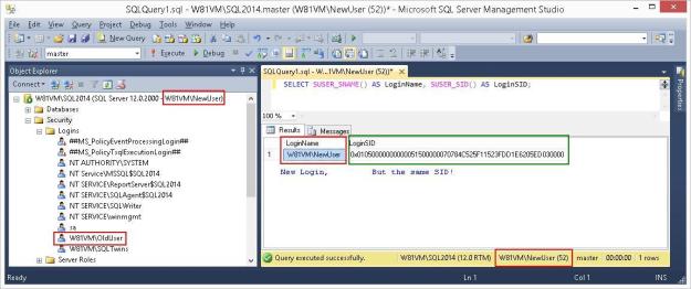 Login to SSMS using the new, renamed login