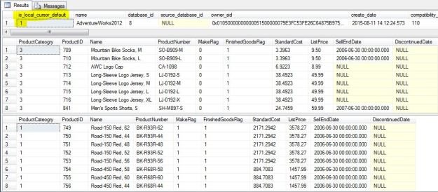 If the GLOBAL scope is defined when declaring a cursor, the code works as expected even though the database configuration is set to default cursor scope of LOCAL