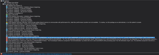 SSIS table load error when using OLE DB standard load into a table with the SEQUENCE object